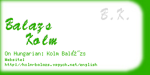 balazs kolm business card